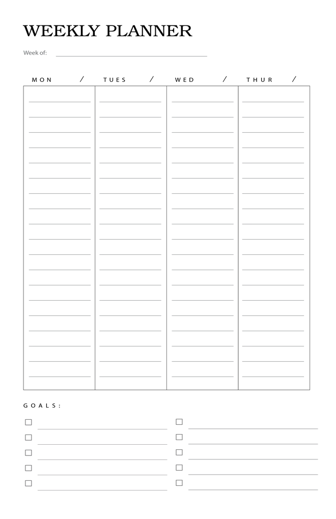 Lined Weekly left