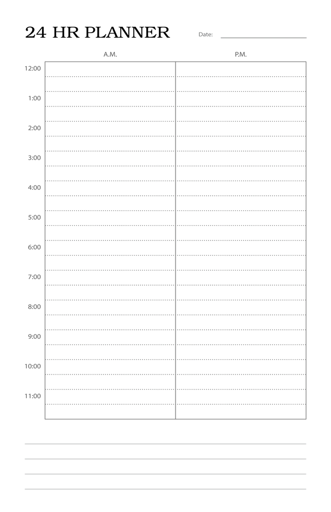 24 hr Planner left