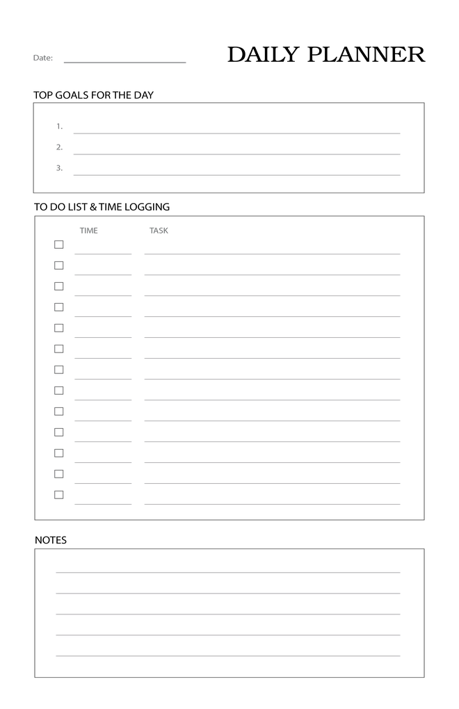 Simple Daily Planner left
