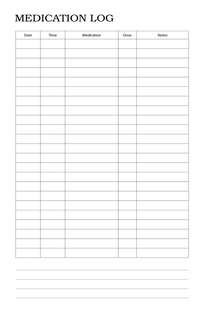 Medication Log left