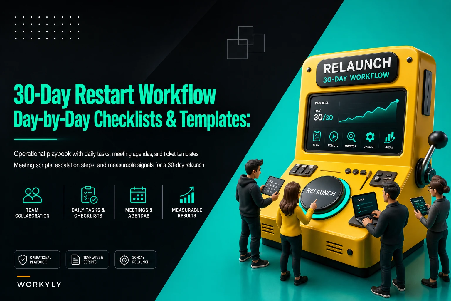 30-Day Restart Workflow: Day-by-Day Checklists, Meeting Agendas, and Board Templates to Relaunch Stalled Projects
