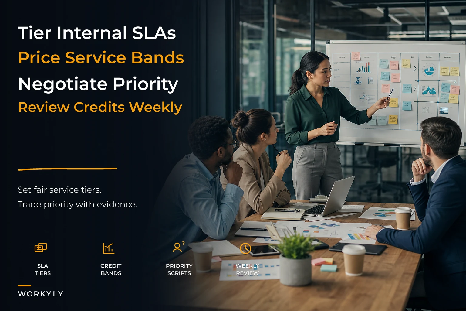 Internal service strategy with tiered SLAs, cost bands and negotiation scripts
