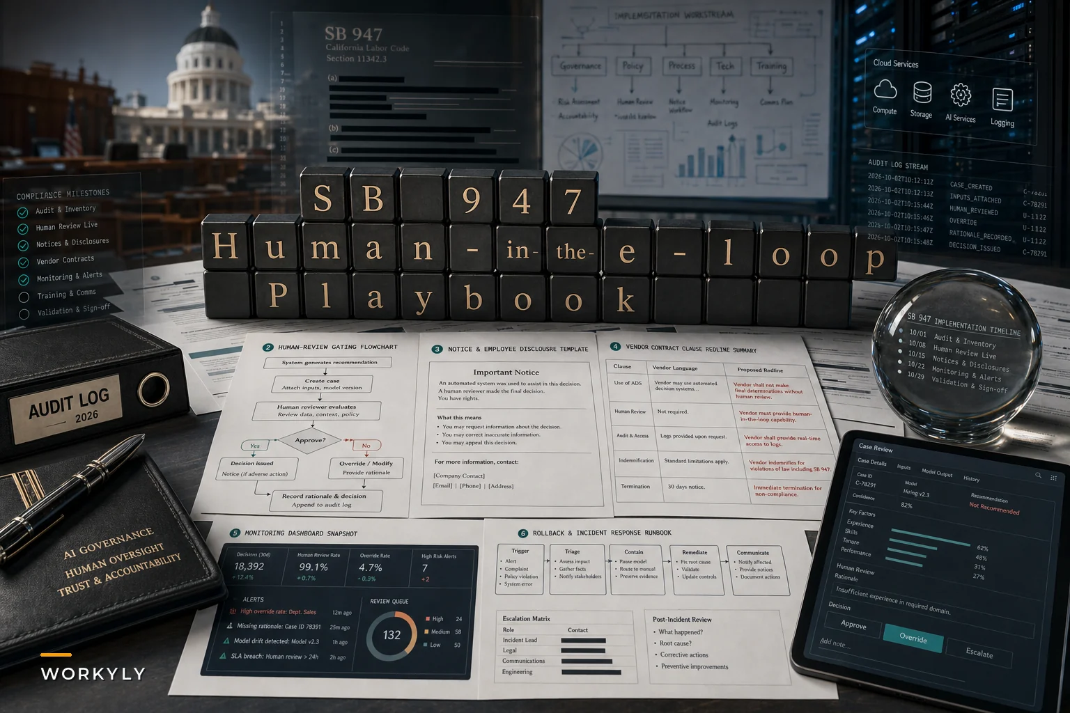 Operational playbook for human‑in‑the‑loop requirements after California's 'No Robo Bosses' law