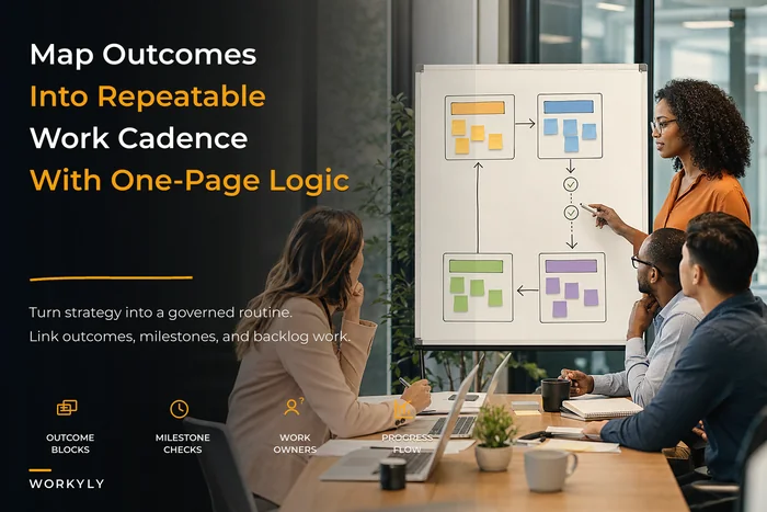 Operational roadmap: map strategic outcomes to a repeatable execution cadence and one-page templates