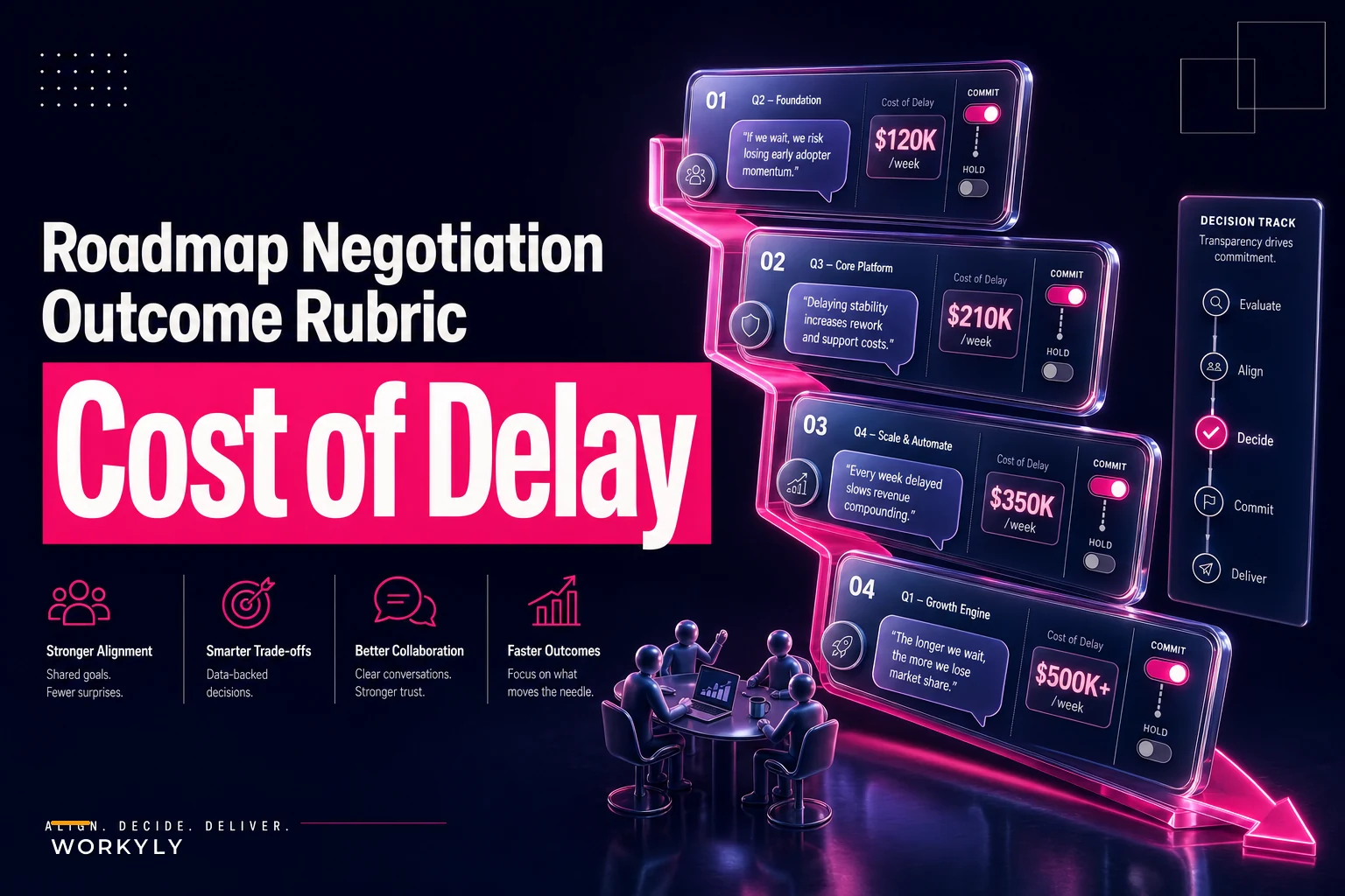 Scripts and an outcome-rubric to negotiate competing roadmap asks: cost-of-delay and commitment frames