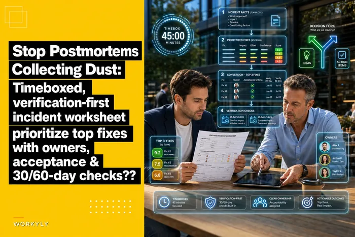 Stop postmortems that collect dust: a timeboxed, verification-first incident worksheet