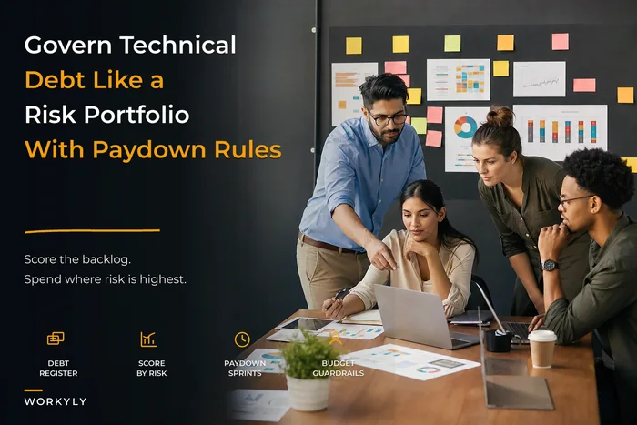 Technical-debt governance: risk-scored paydown sprints, KPIs and maintenance budget guardrails