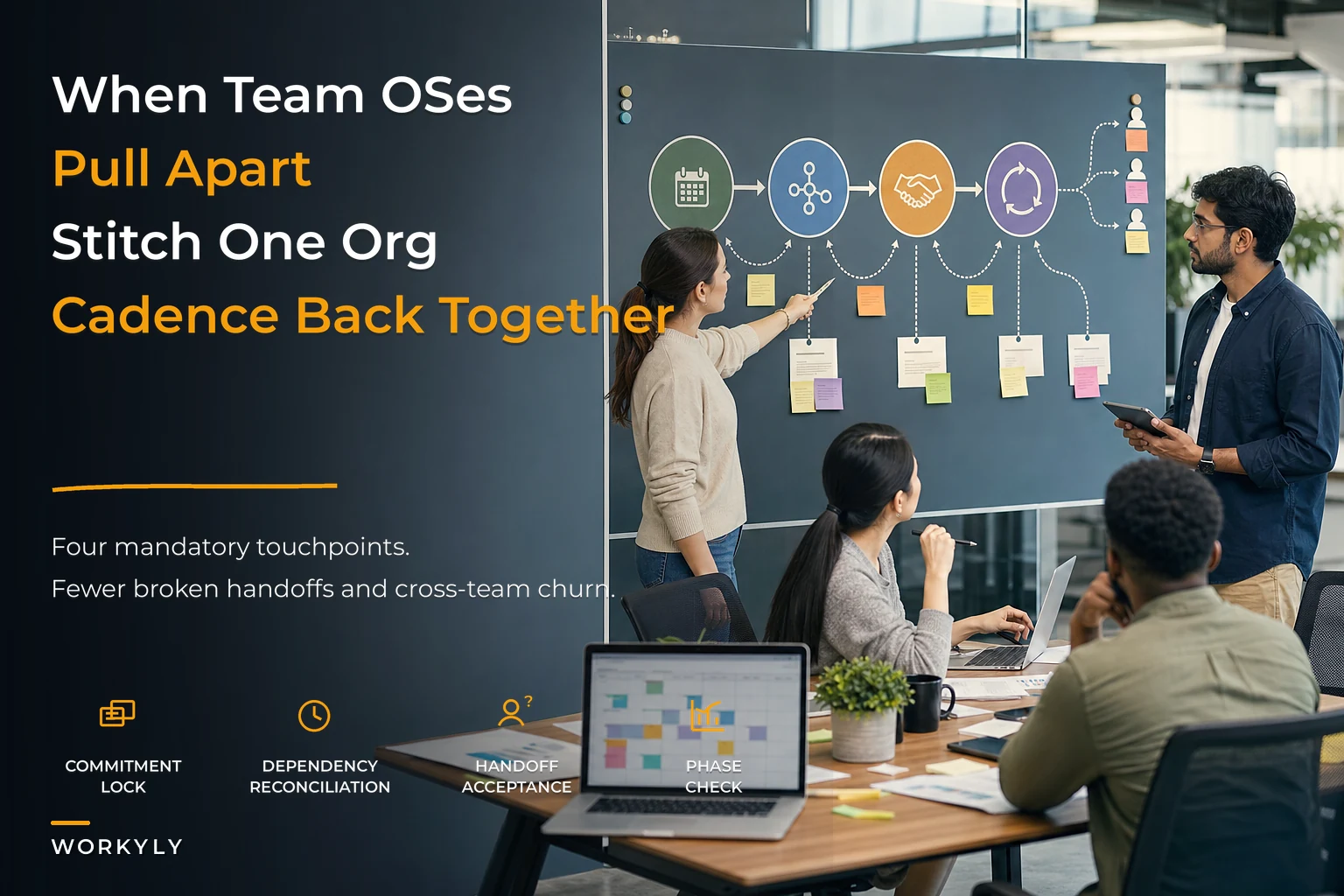 When team operating systems clash: an operational playbook to stitch them into a single organizational cadence