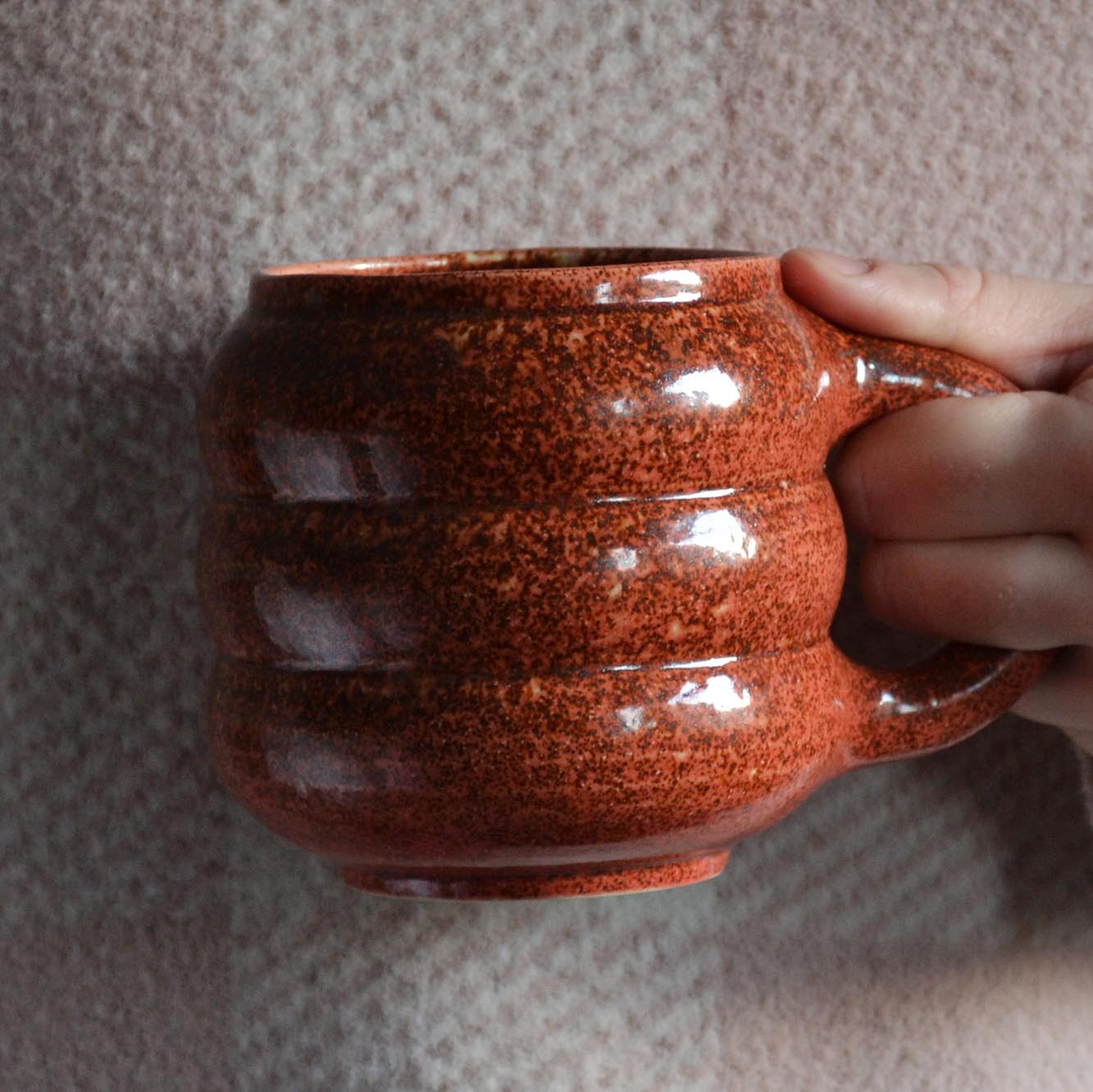 Wobbly terracotta mug