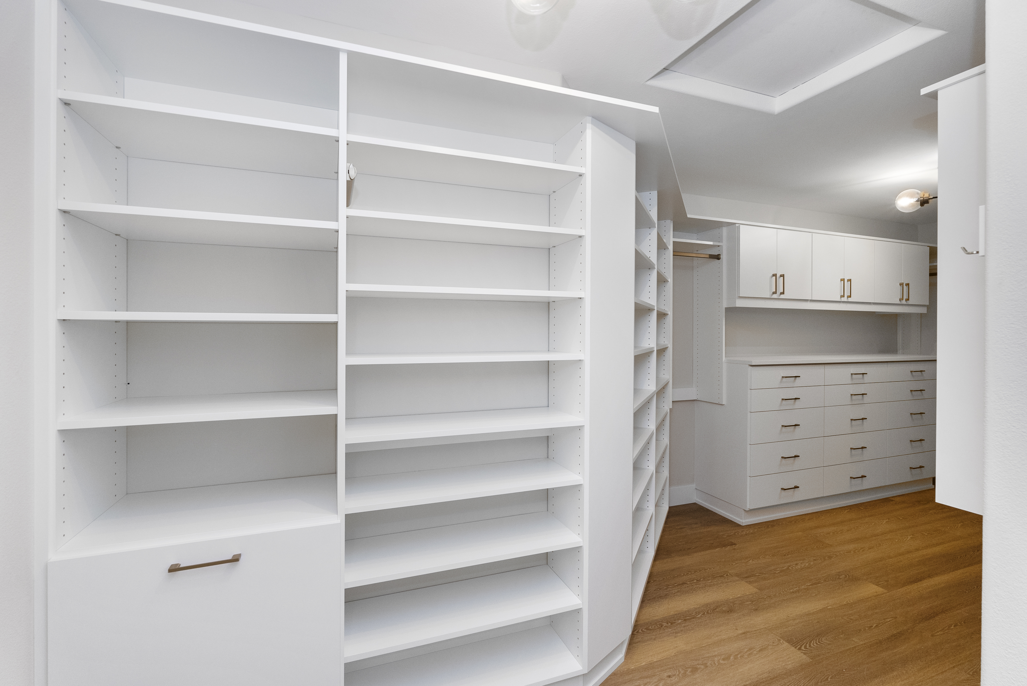 Walk-in Closet with Modern Shelving