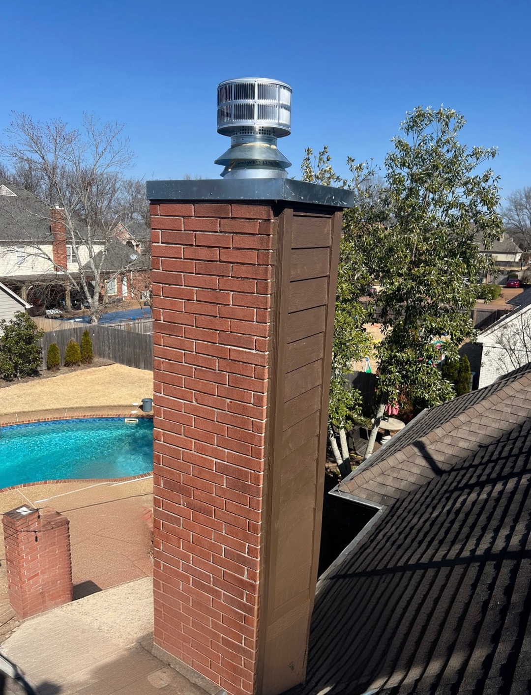 The completed chimney unit after installation