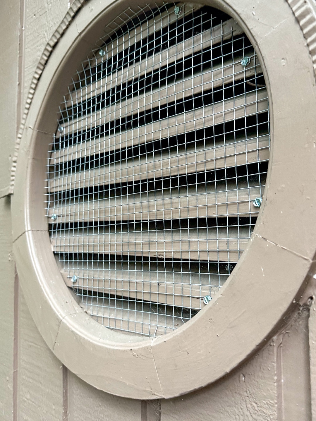 Gable vent secured with heavy-duty metal mesh