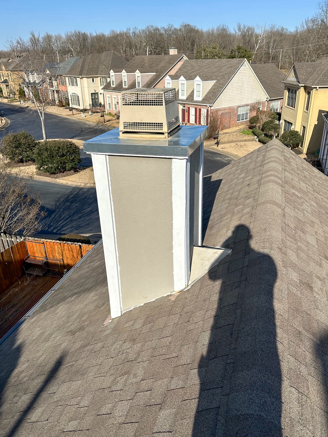 Refurbished chimney with new trim and cover