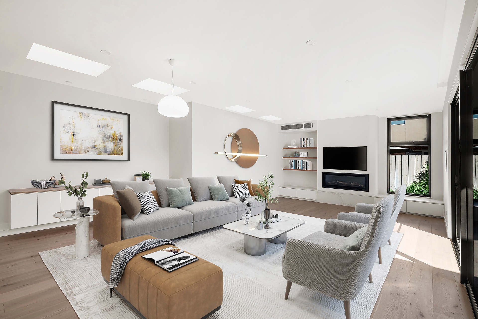 Living room with modern minimalist design