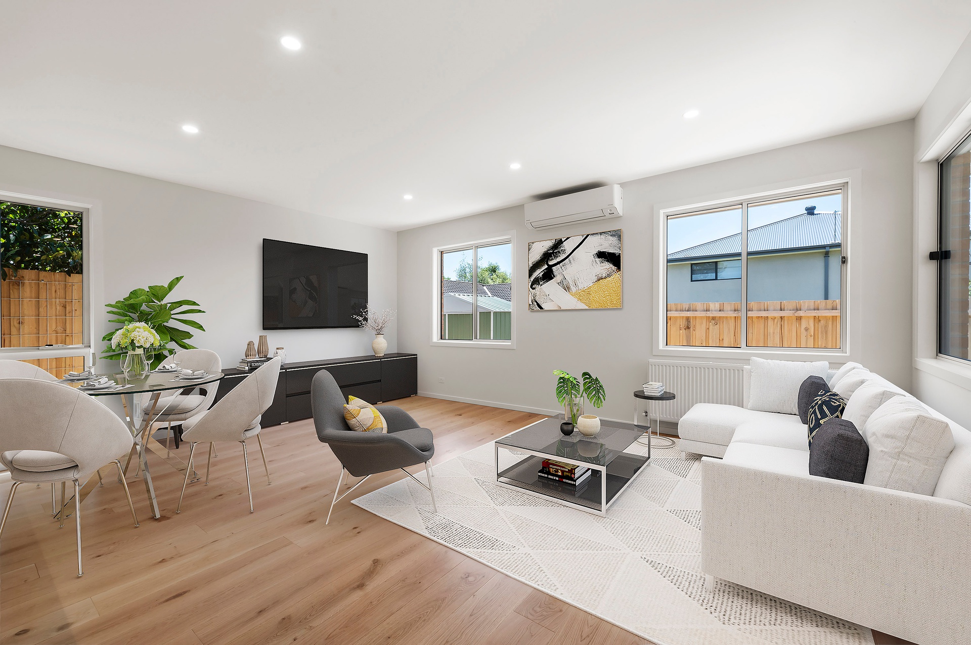 Living room coffee bar setup