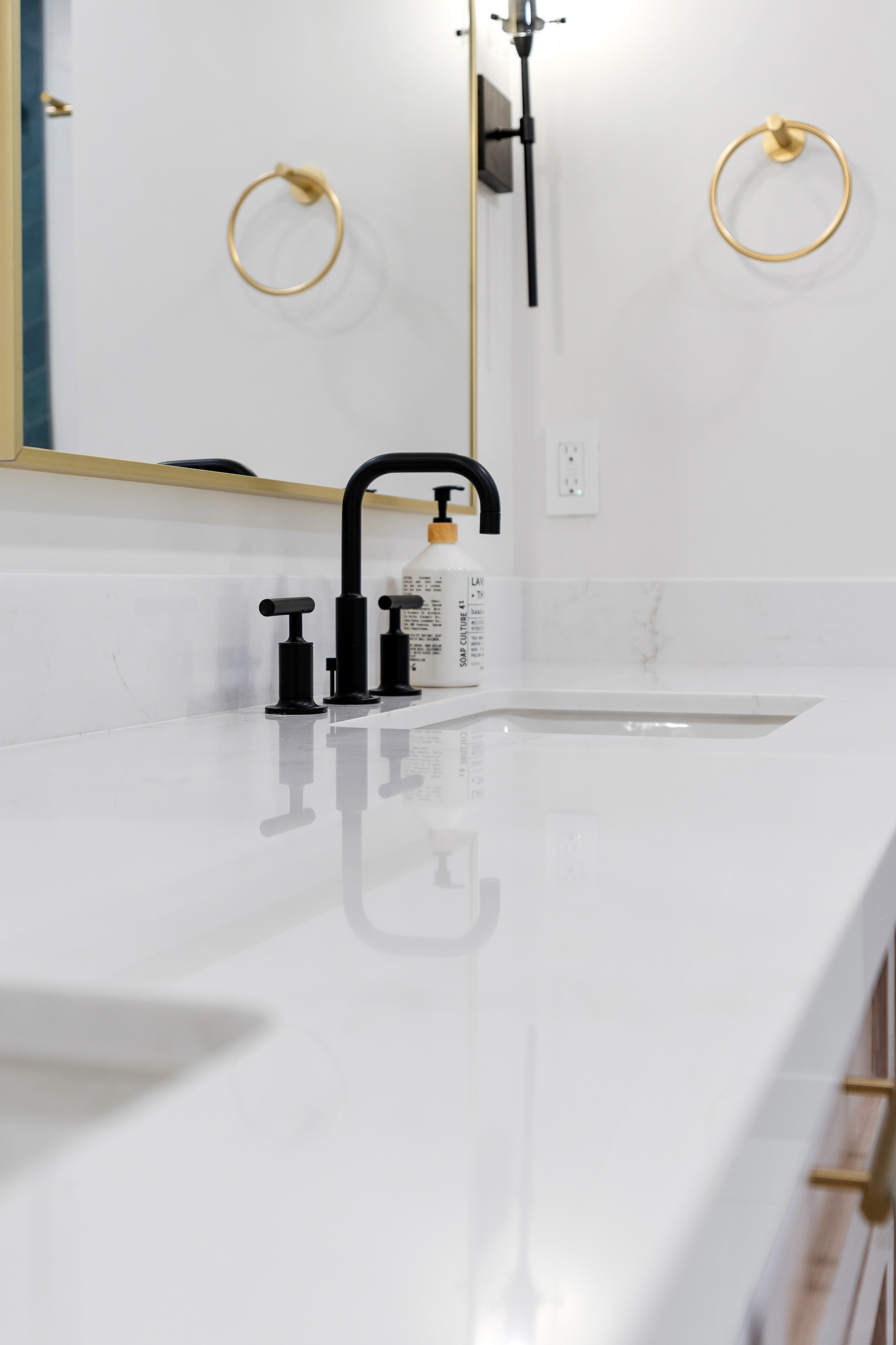 Matte black faucet with two handles