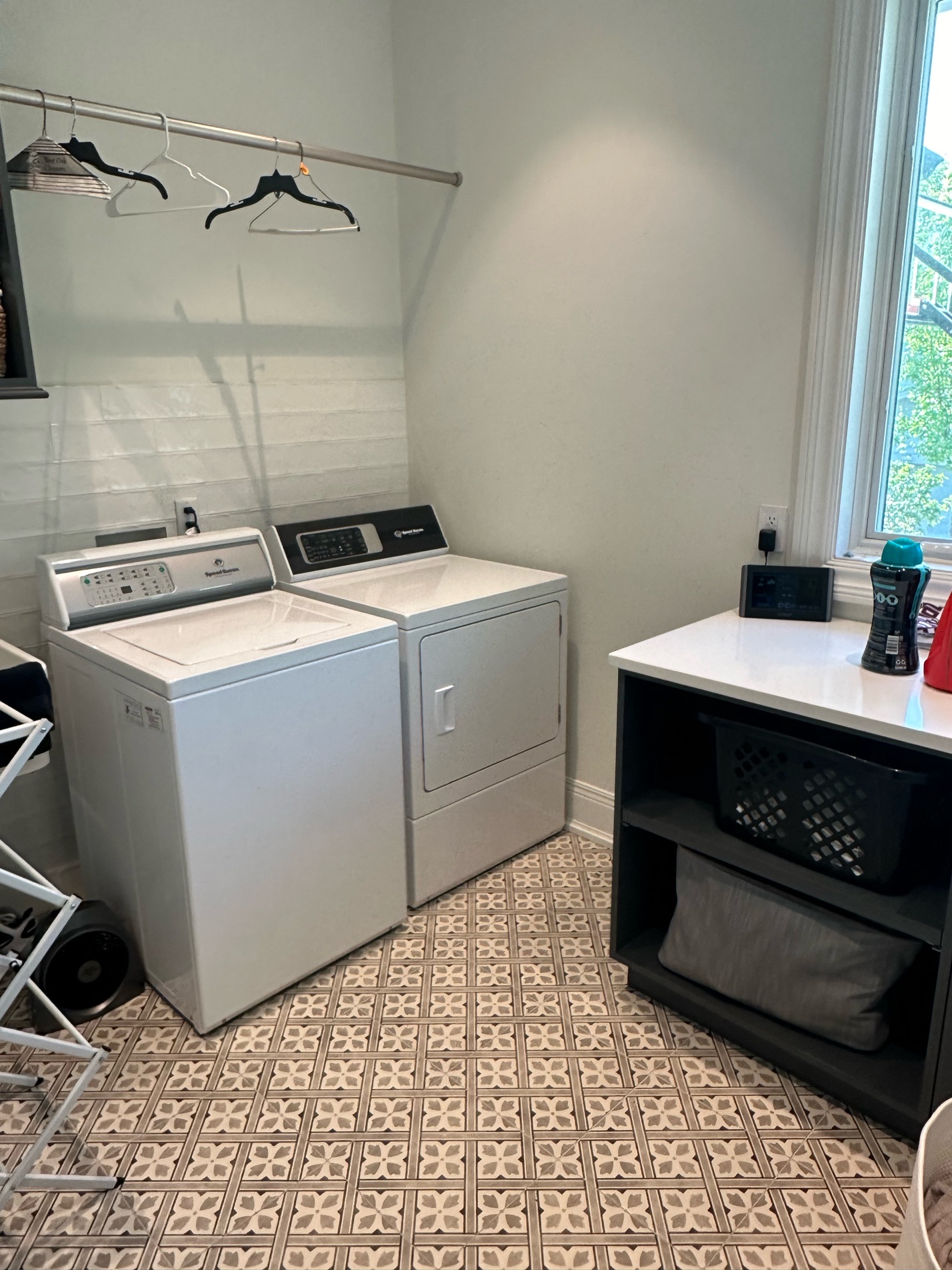 Clean and organized residential laundry room