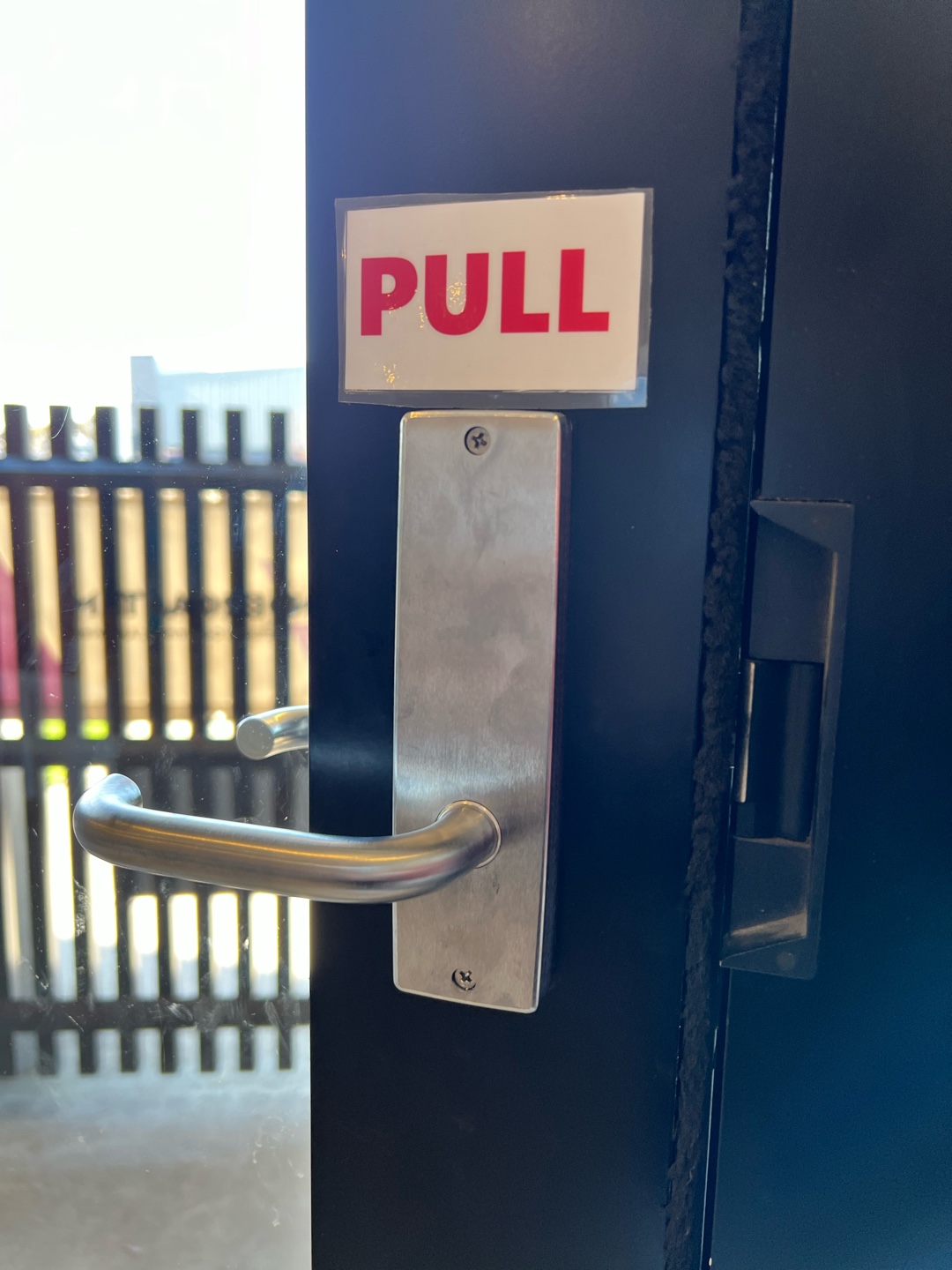 Newly installed door handle