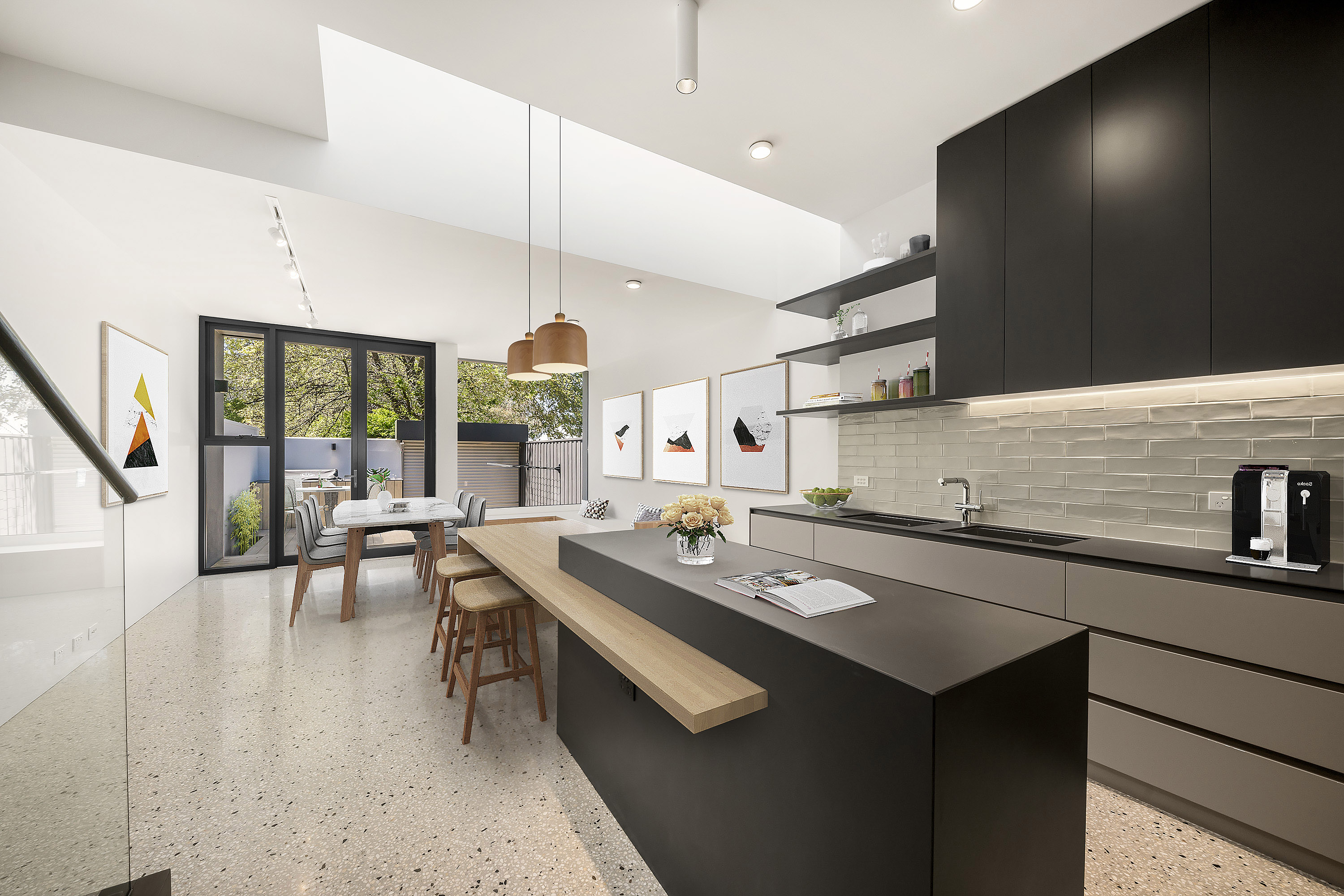 Modern kitchen with large island