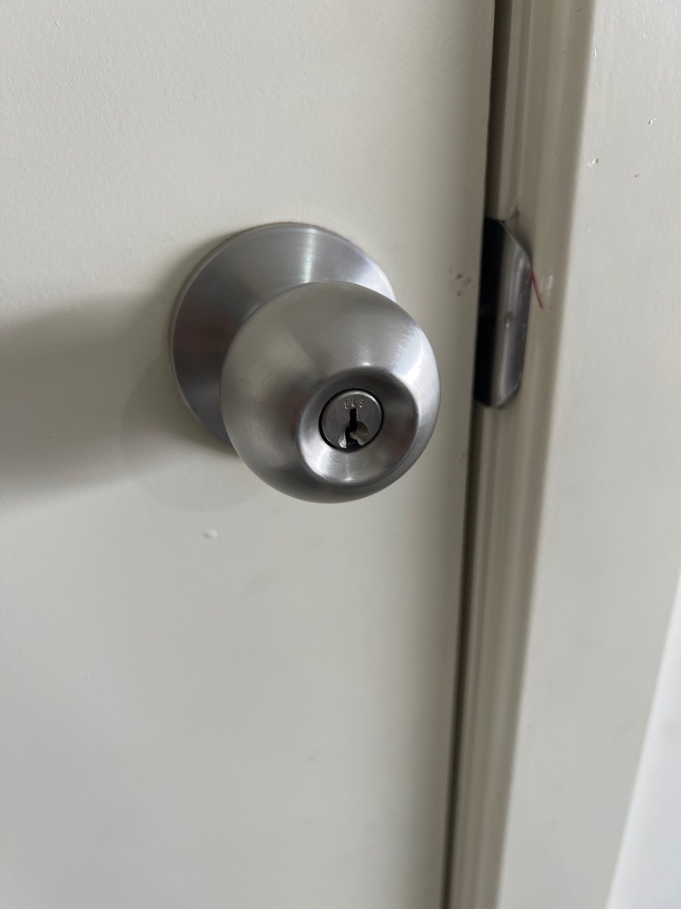 Stainless steel door knob with keyhole