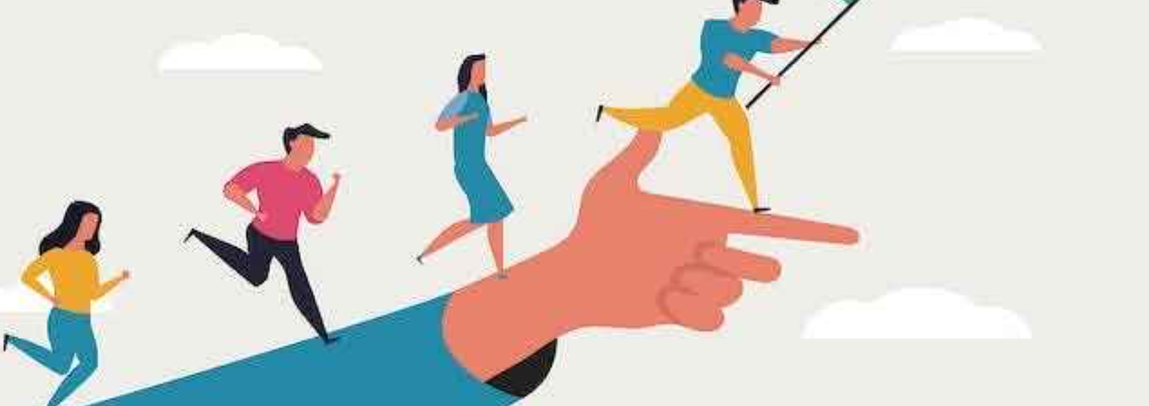 A representation of leadership guiding individuals towards progress