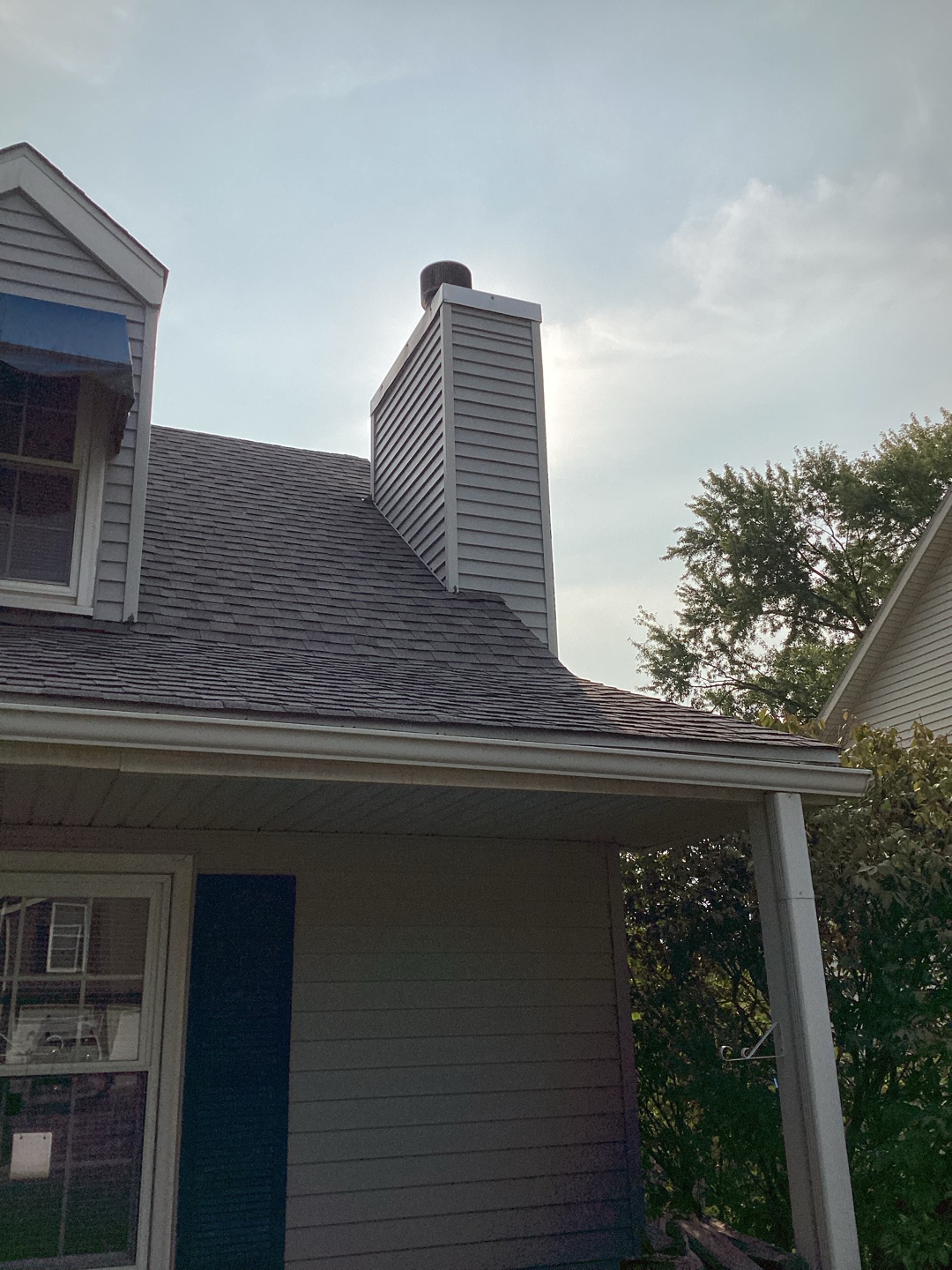 Exterior view of house with chimney