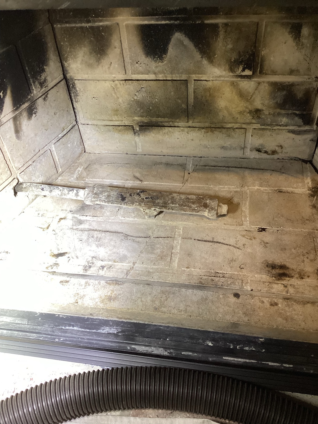 Interior view of cleaned fireplace