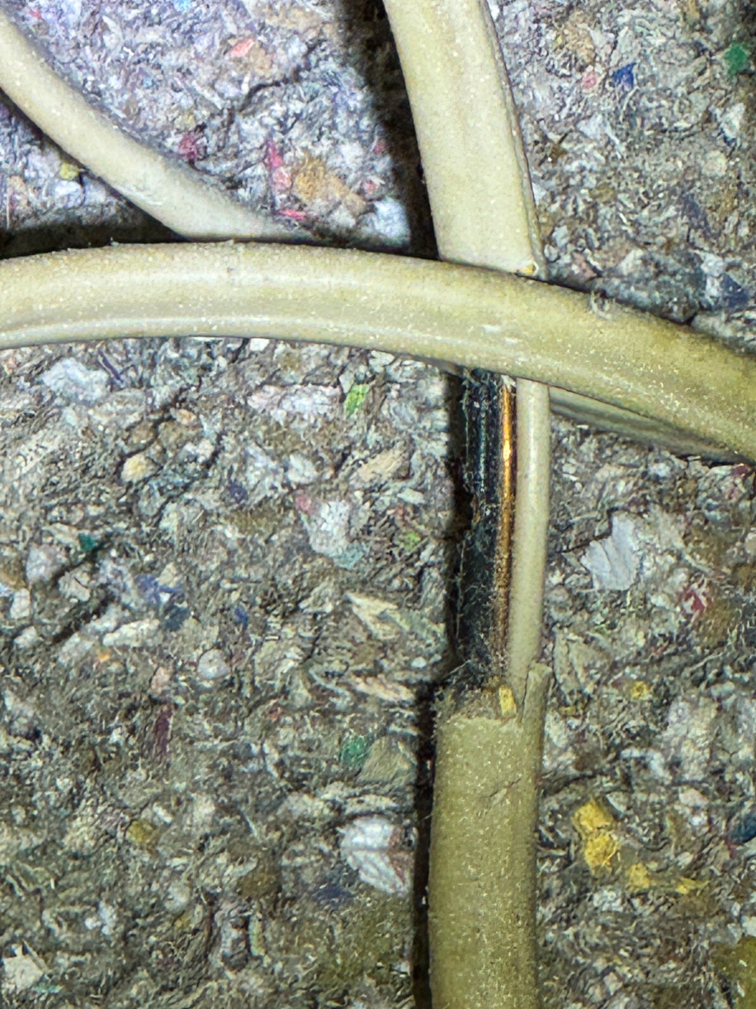Damaged electrical wiring in attic