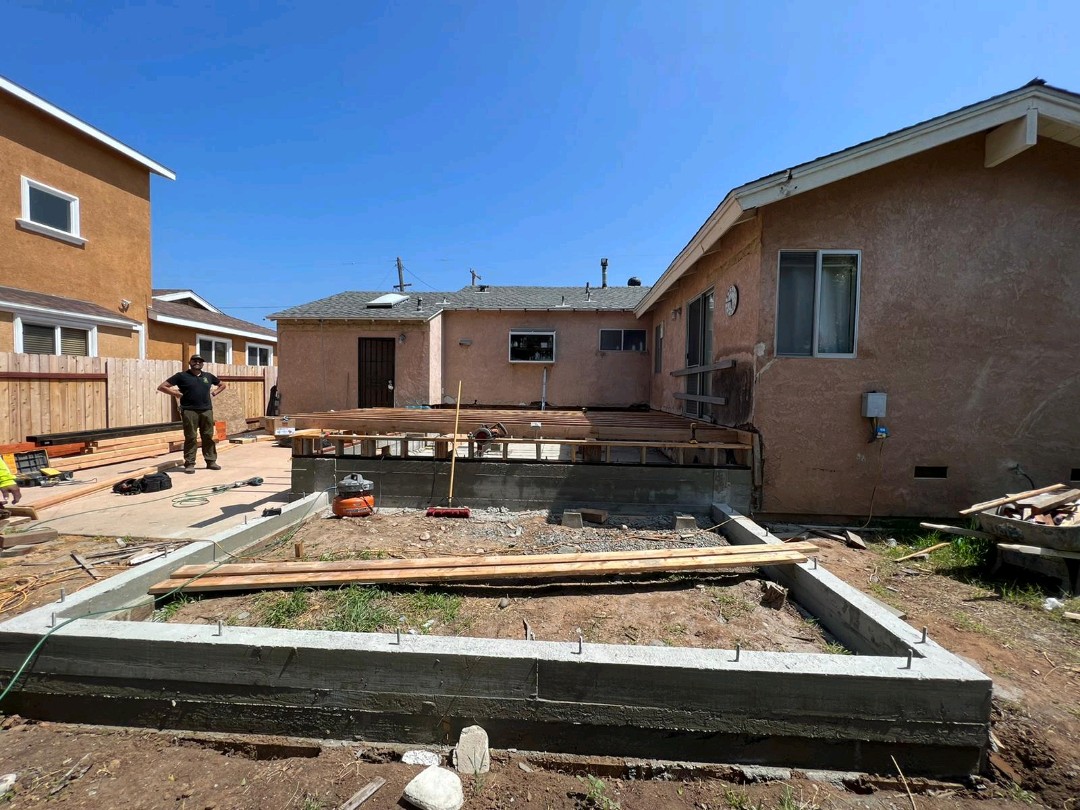 Foundation work for room addition