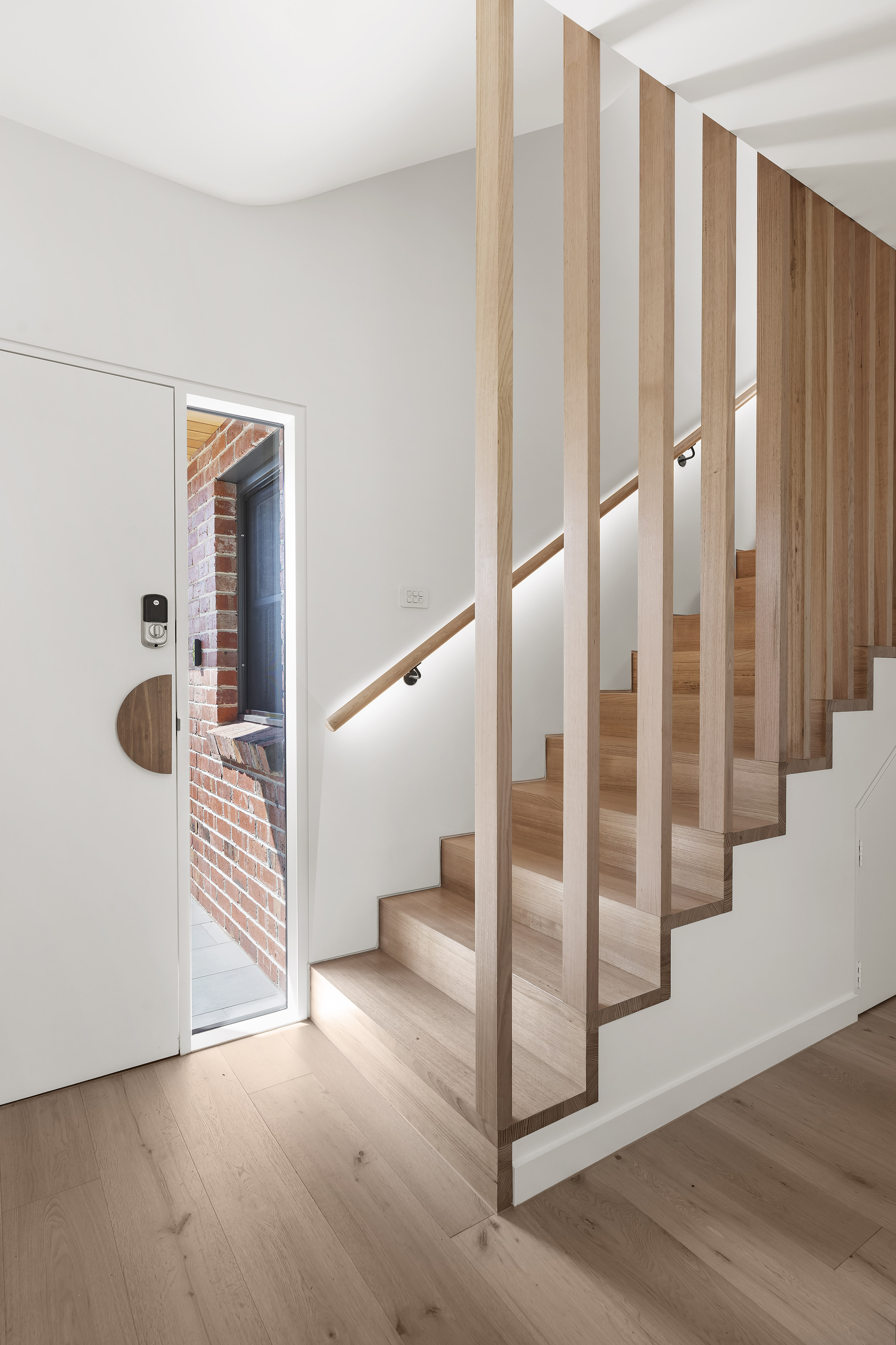Modern interior space with staircase