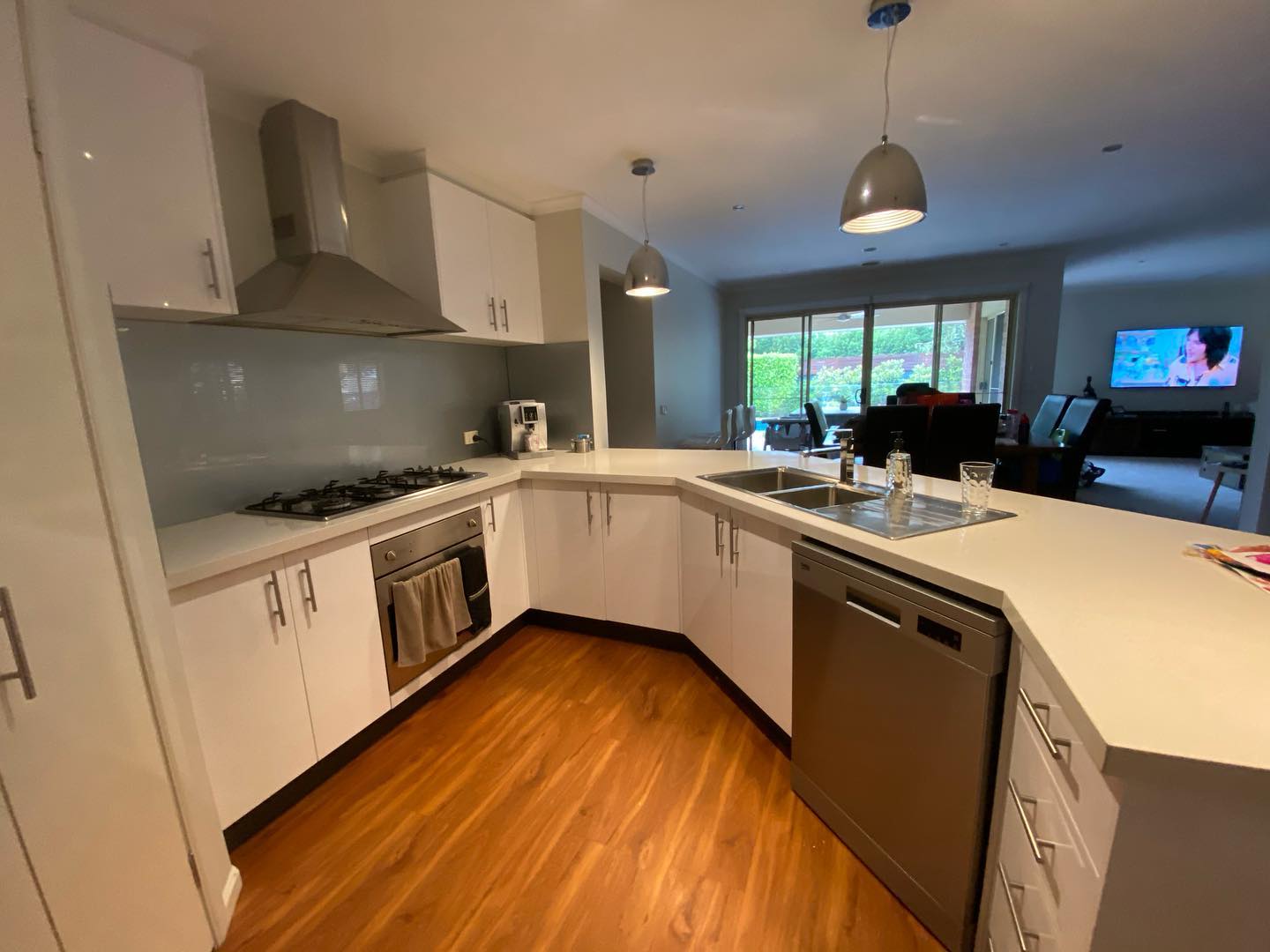 Modern kitchen with white cabinetry