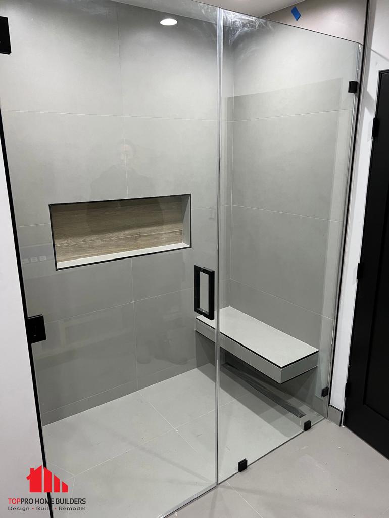 Modern Shower Area with Glass Doors