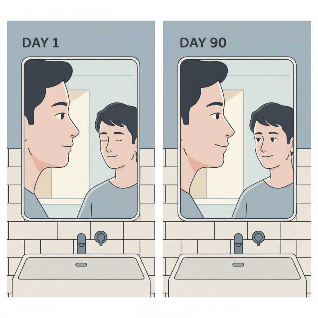 The 5AM Mirror Truth: What Three Months of Daily Jaw Training Actually Looks Like