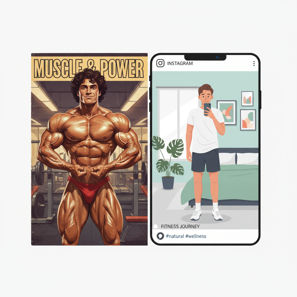 From Muscle Magazines to Instagram Reality: Tracking the 40-Year Shift in Male Body Ideals