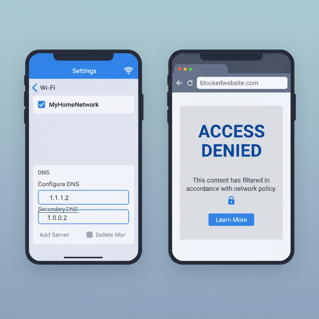 DNS Filtering Through WiFi Settings: Network-Level Content Blocking