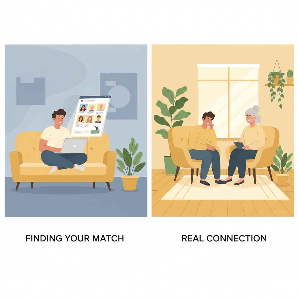 Finding the Right Therapist Isn't Like Online Dating (But Almost)