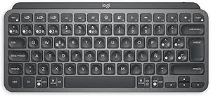 Logitech MX Keys Mini Teclado Inalámbrico Minimalista, Compacto, Bluetooth, Retroiluminado, USB-C, Compatible con Apple macOS, iOS, Windows, Linux, Android, de Metal, QWERTY Español - Gris oscuro