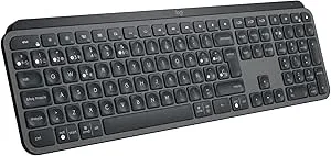 Logitech MX Keys S Teclado inalámbrico, Perfil Bajo,Escritura Fluida Precisa Silenciosa, Teclas Programables,Iluminación, Bluetooth, Carga USB C,para Windows, Linux, Chrome, Mac, QWERTY Español - Gris
