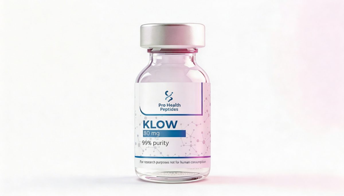 KLOW Blend research peptide vial — HPLC-tested ≥99% purity UK