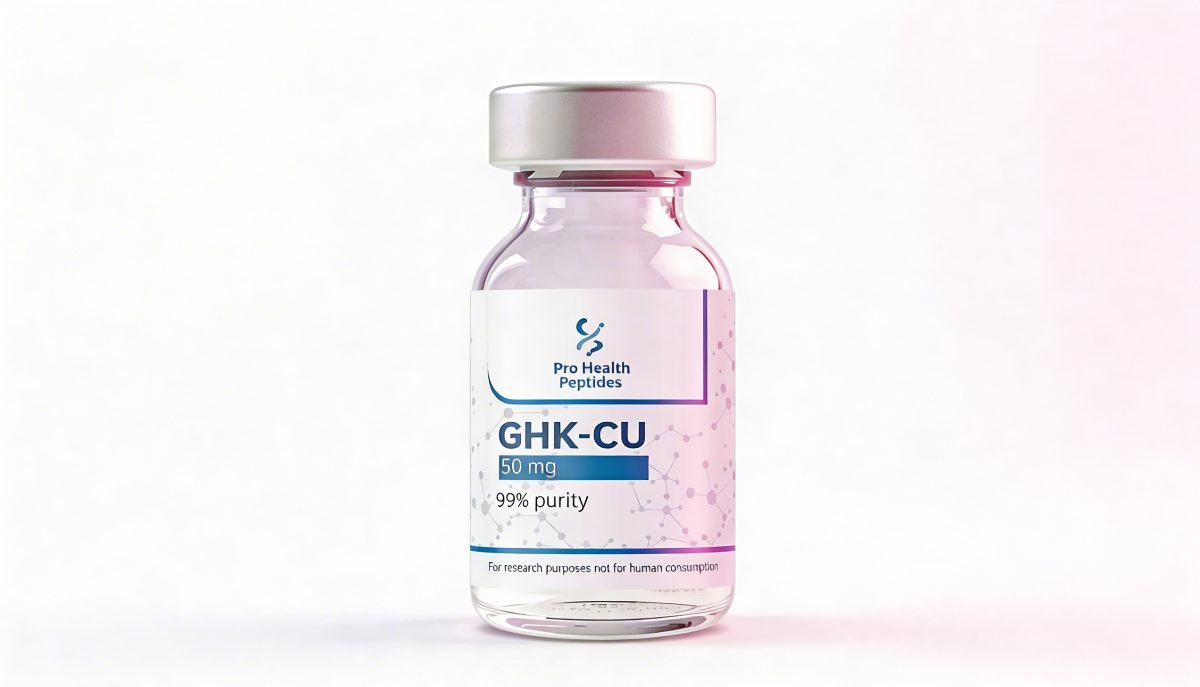GHK-Cu copper peptide vial — skin and tissue research UK