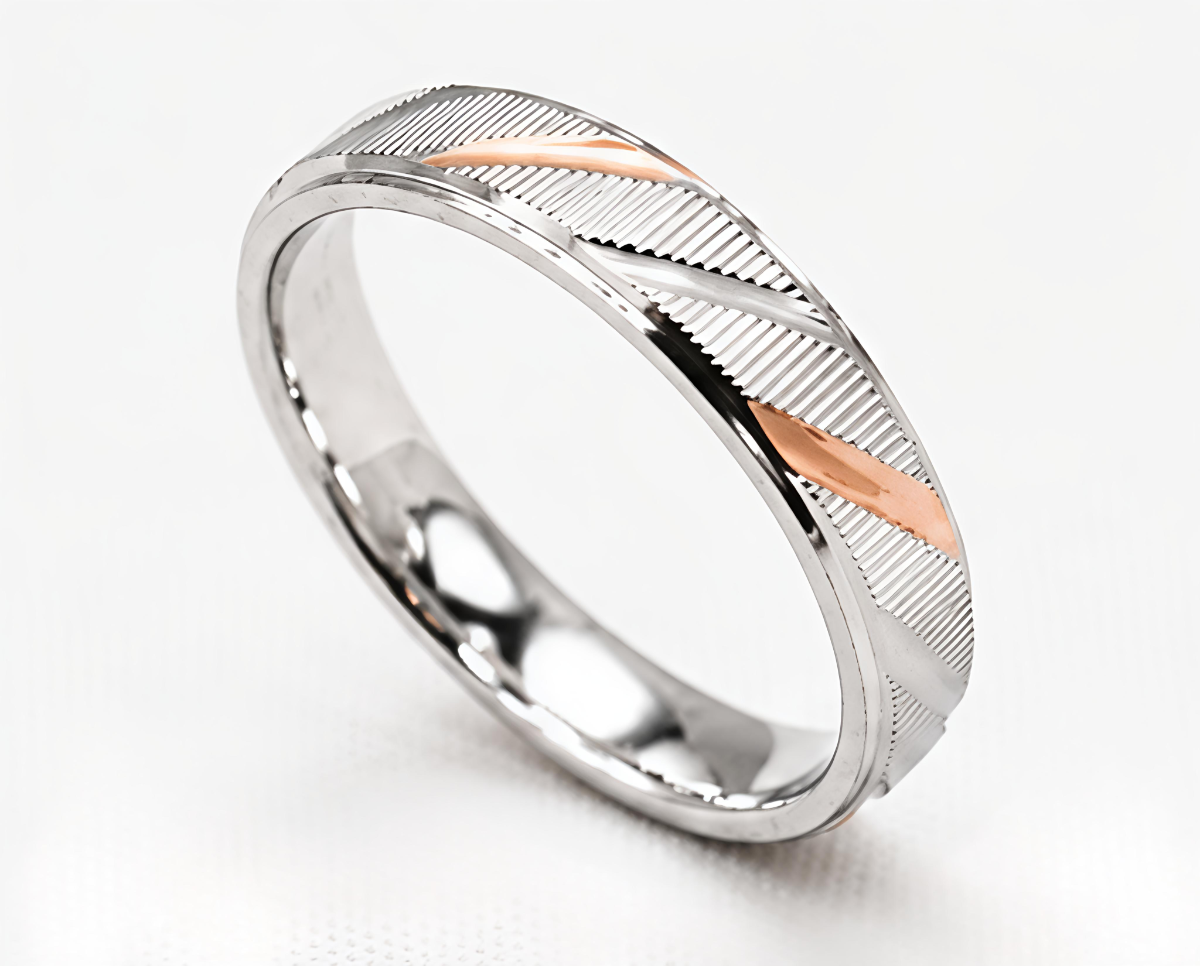 Silver Wave Dual-Tone Ring by Aurra Jewels