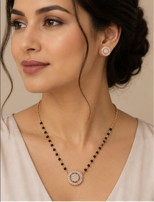 Modern Rose Gold Pendant Necklace for Women by Aurra Jewels