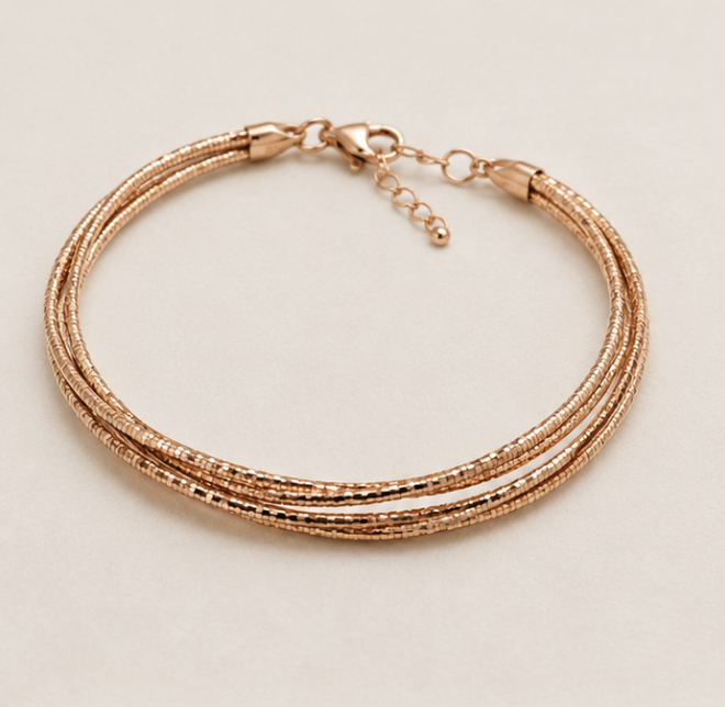 Rose Gold Multi-Layer Bracelet for Women by Aurra Jewels