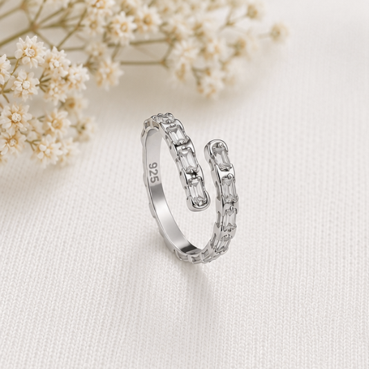 Celeste Open Loop Silver Ring Silver 925 by Aurra Jewels