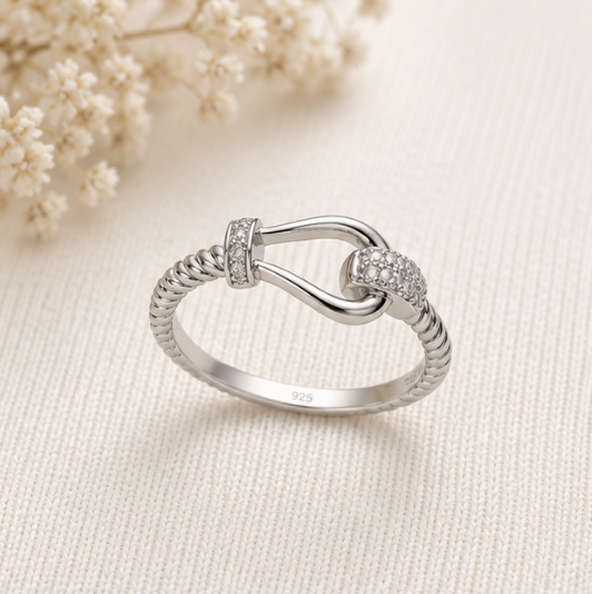 Luna Knot Elegance Sterling Ring by Aurra Jewels