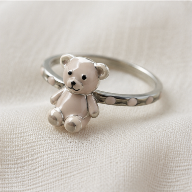 Cute Teddy Bear Pink Ring