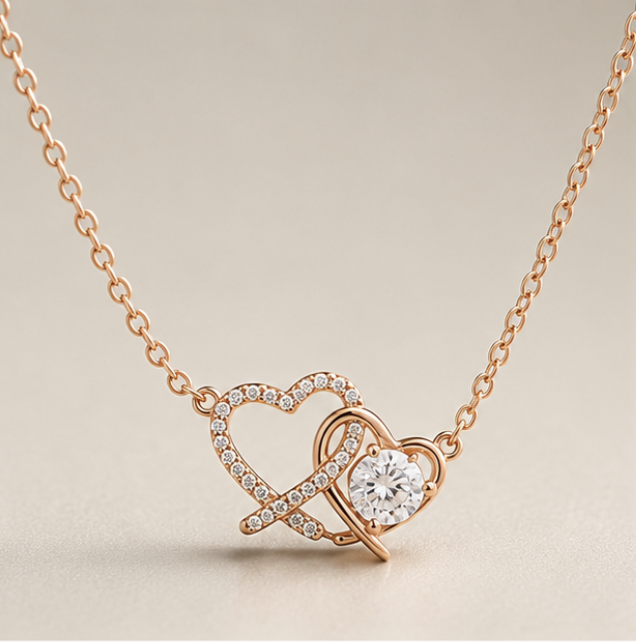 Eternal Hearts Diamond Pendant Necklace