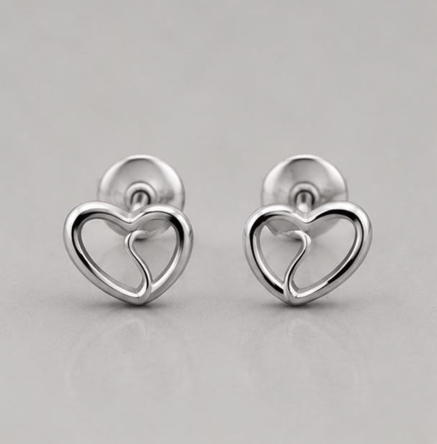 Interlocking Heart Stud Earrings – 925 Sterling Silver