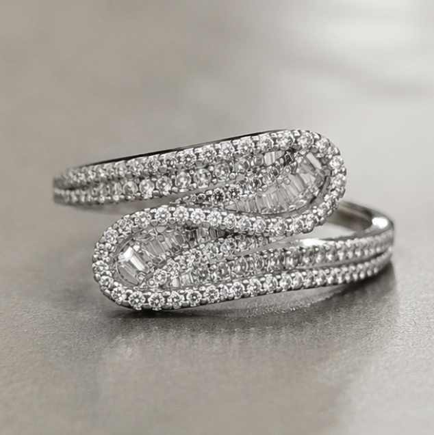 Infinity Wrap Diamond Ring – 925 Sterling Silver CZ Ring