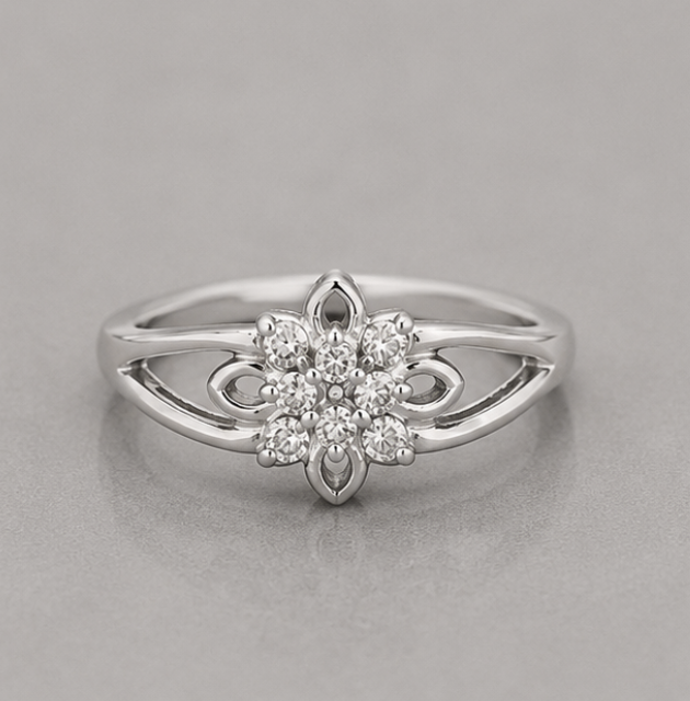 Blossom Sparkle Ring – 925 Sterling Silver CZ Ring